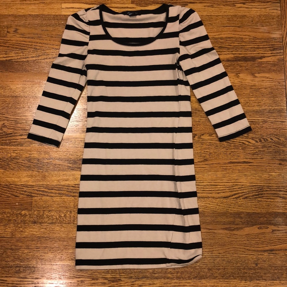 Tan and Black Bodycon Dress